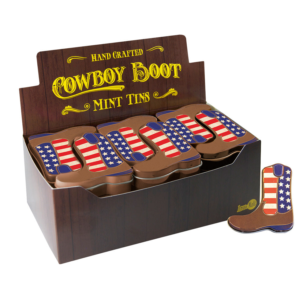 Cowboy Boot Peppermint Mints Tin - 24ct
