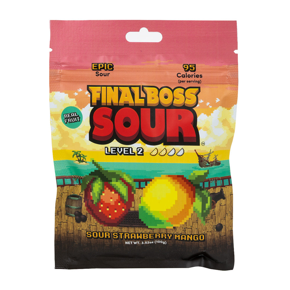 Final Boss Sour Level 2 Strawberry Mango Peg Bags - 12ct