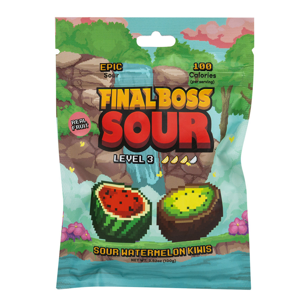 Final Boss Sour Level 3 Watermelon Kiwis Peg Bags - 12ct