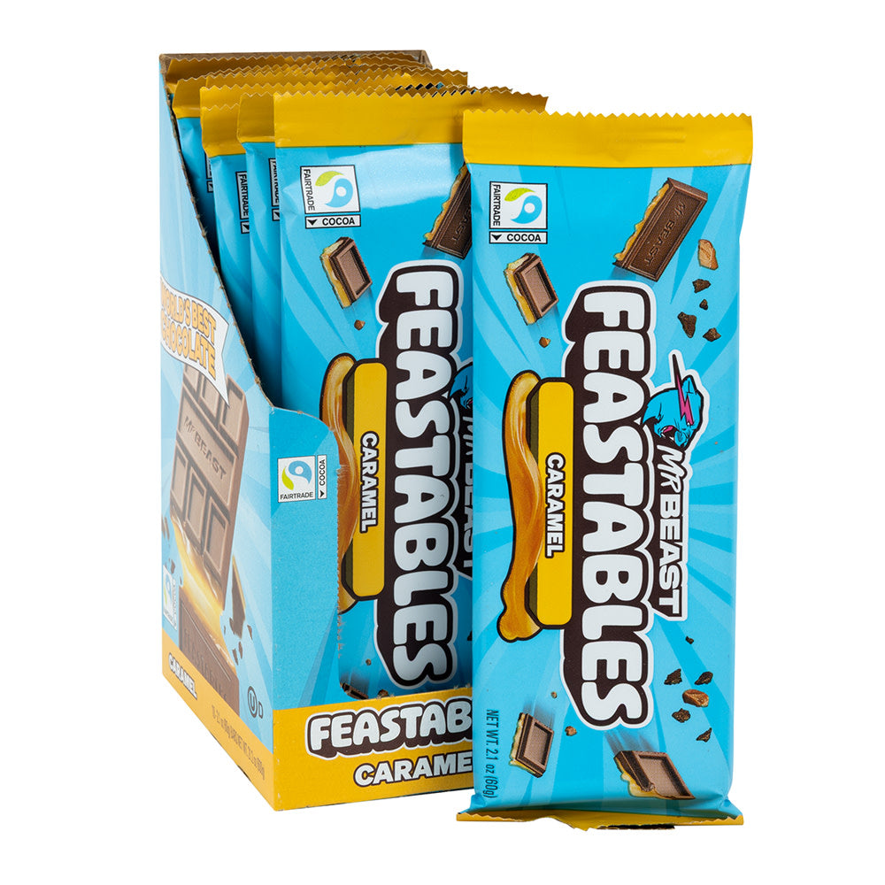 Feastables Milk Chocolate Caramel Bars - 10ct
