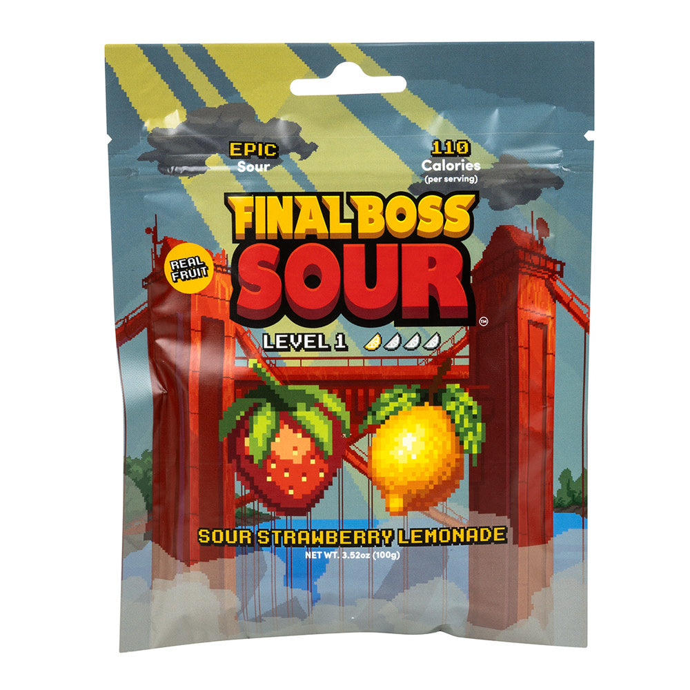 Final Boss Sour Level 1 Strawberry Lemon Peg Bags - 12ct