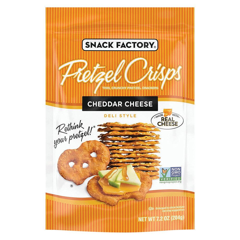 PRETZEL CRISPS CHEDDAR CHEESE 7.2 OZ BAG