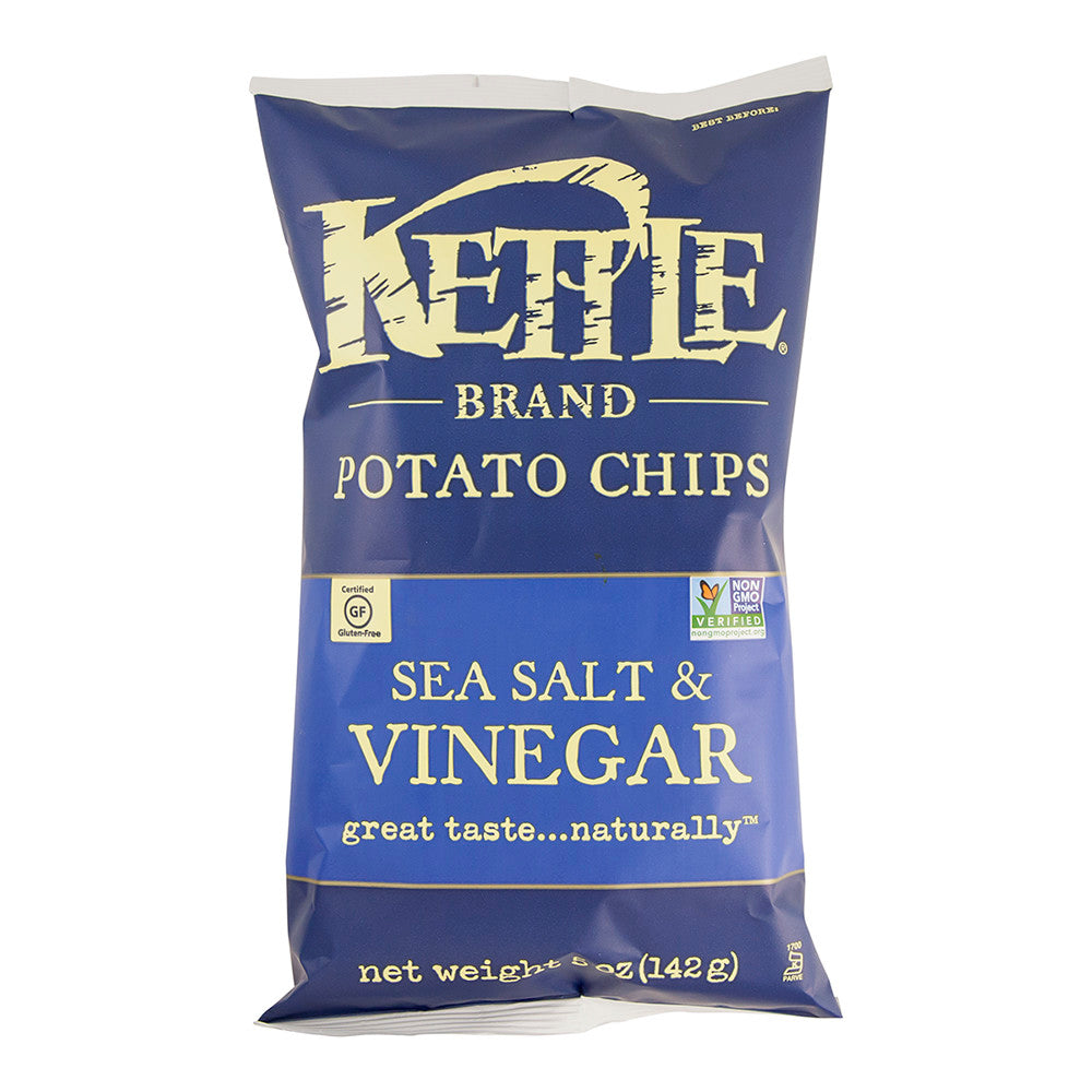 KETTLE SEA SALT AND VINEGAR POTATO CHIPS 5 OZ BAG