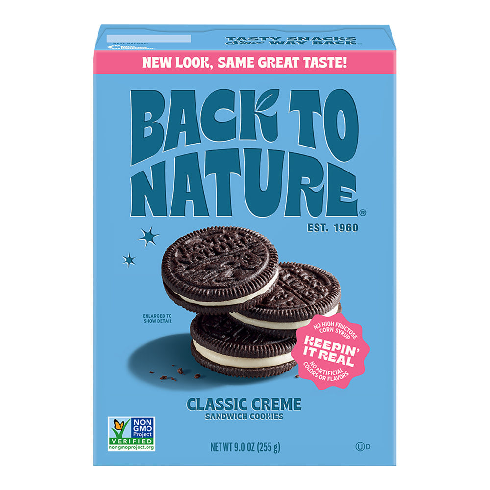 BACK TO NATURE CLASSIC CREME SANDWICH COOKIES 9 OZ BOX