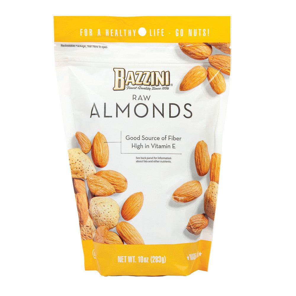 BAZZINI RAW ALMONDS 10 OZ PEG BAG