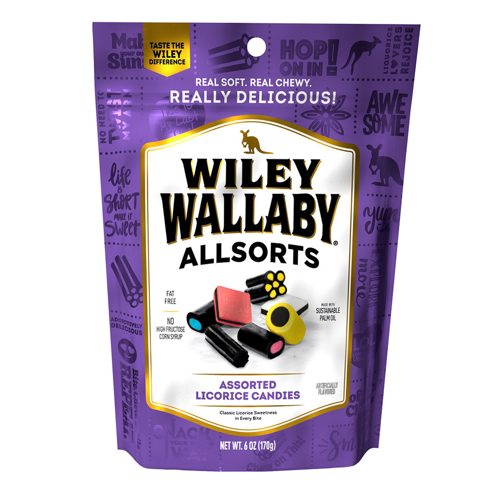WILEY WALLABY LICORICE ALLSORTS 6 OZ POUCH