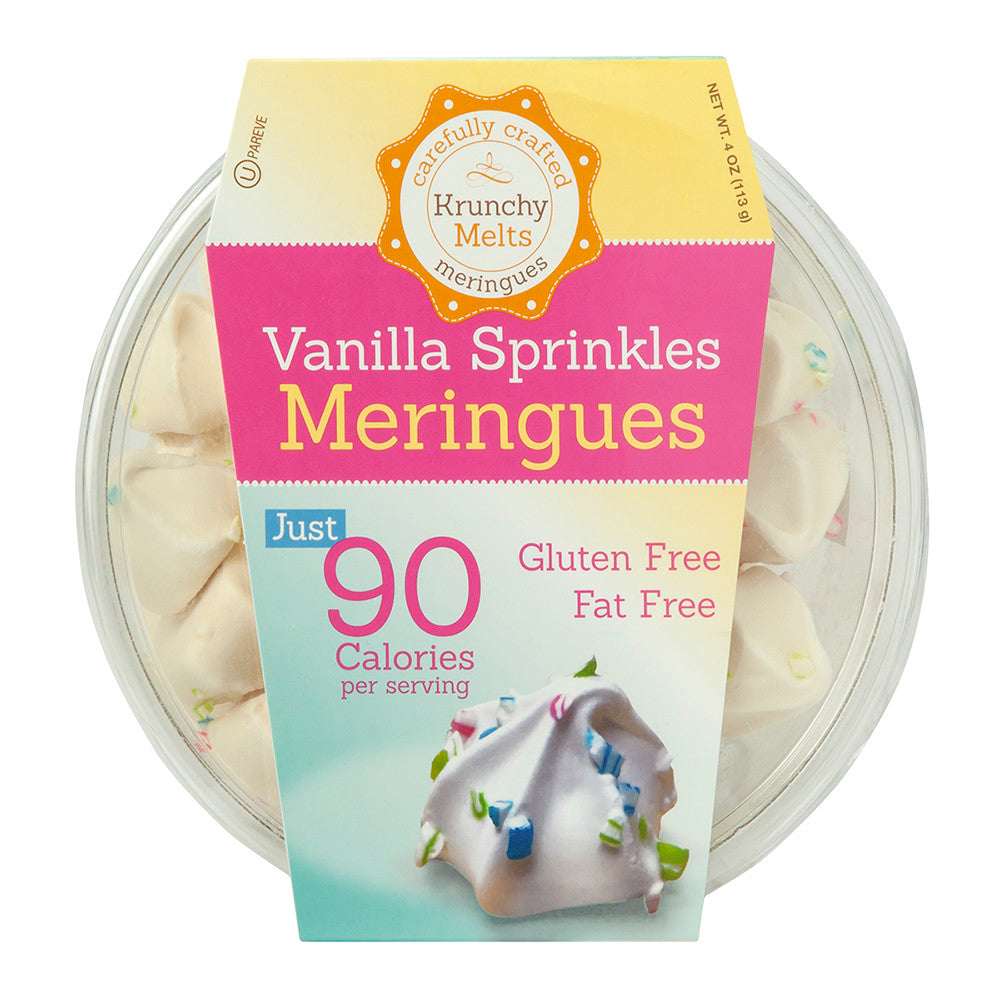 KRUNCHY MELTS VANILLA SPRINKLES MERINGUES 4 OZ TUB