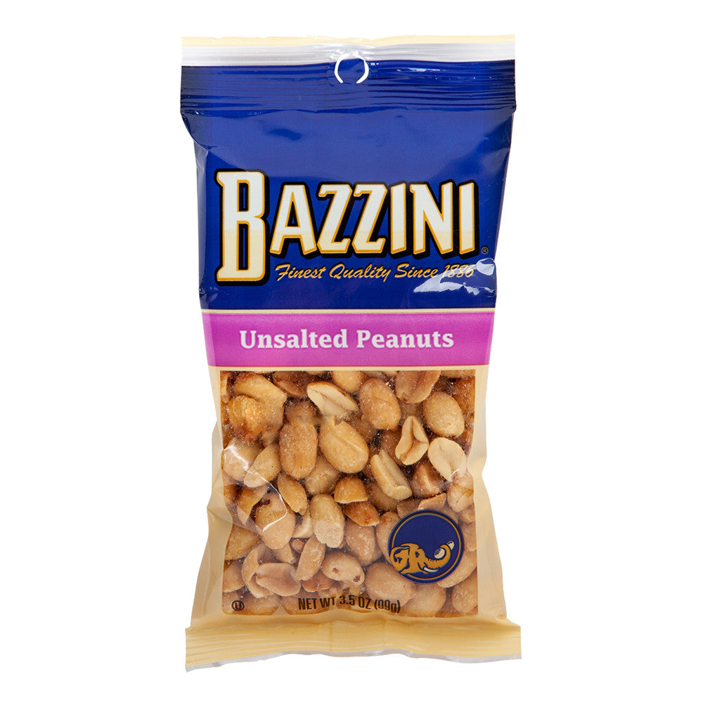 BAZZINI UNSALTED PEANUTS 3.5 OZ PEG BAG