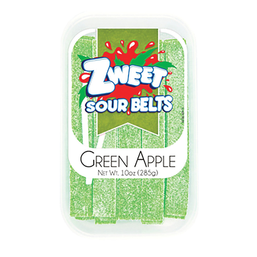 ZWEET GREEN APPLE SOUR BELTS 10 OZ TUB *SF DC ONLY*