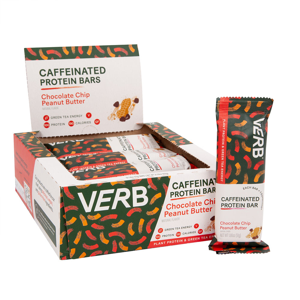 VERB CHOCOLATE CHIP PEANUT BUTTER CAFFEINATED PROTEIN BAR 1.8 OZ