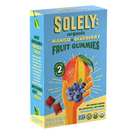 SOLELY ORGANIC MANGO &amp; BLUEBERRY FRUIT GUMMIES 5 COUNT 3.5 OZ BOX