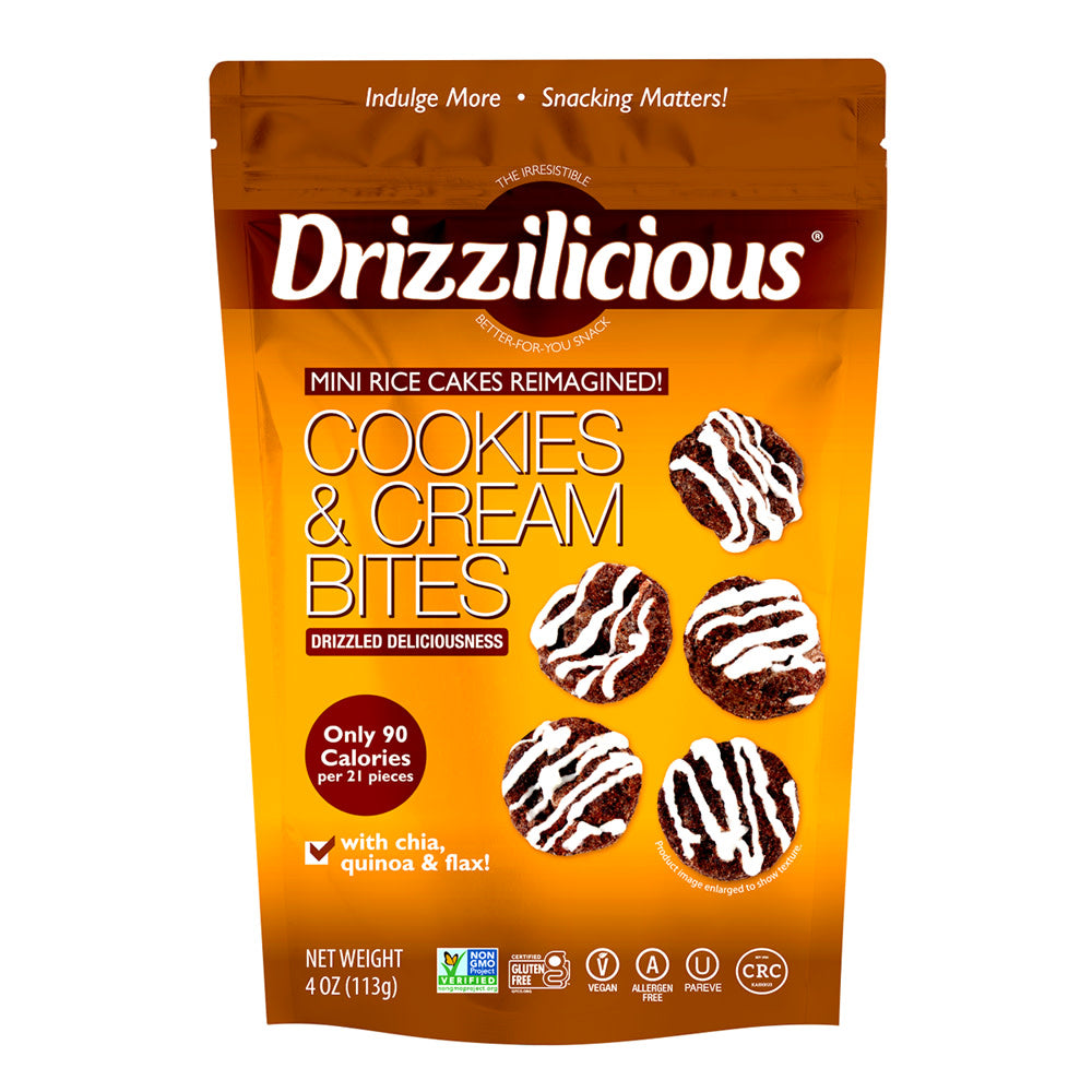 DRIZZILICIOUS COOKIES &amp; CREAM DRIZZLE BITES 4 OZ BAG