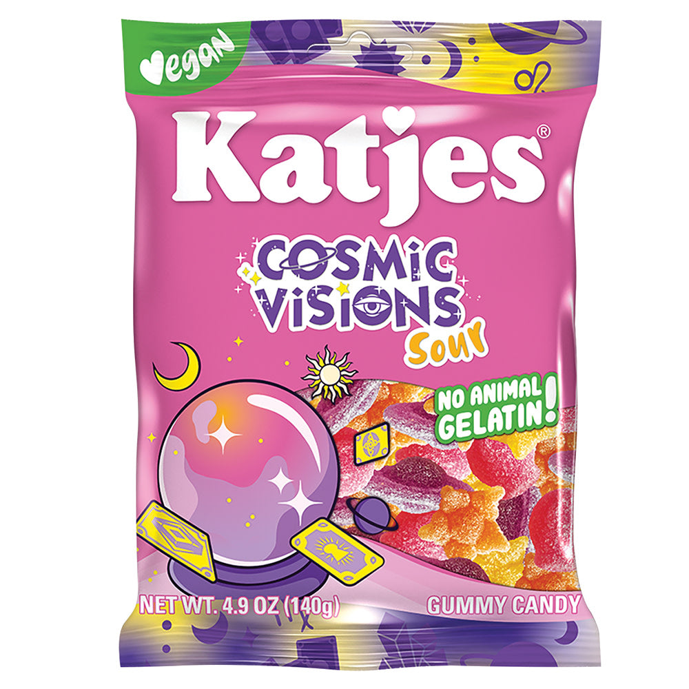 KATJES COSMIC VISIONS SOUR GUMMIES 4.9 OZ PEG BAG