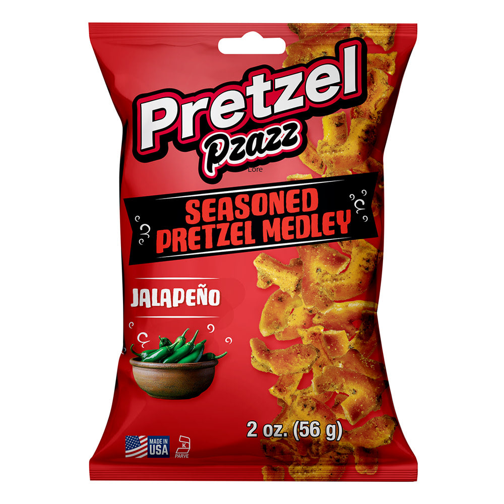 PRETZEL PZAZZ JALAPENO SEASONED PRETZEL MEDLEY 2 OZ BAG