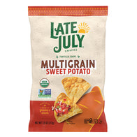 LATE JULY MULTIGRAIN SWEET POTATO TORTILLA CHIPS 7.5 OZ BAG