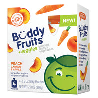 BUDDY FRUITS + VEGGIES PEACH CARROT &amp; APPLE 12.8 OZ BOX
