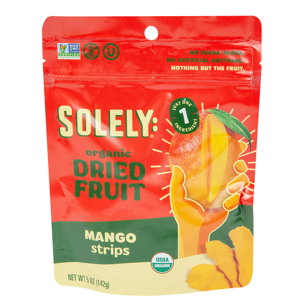 SOLELY ORGANIC MANGO STRIPS 5 OZ POUCH