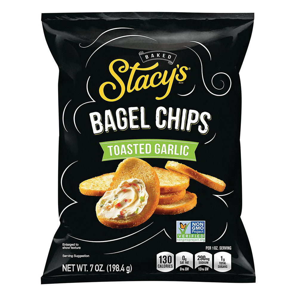STACY'S TOASTED GARLIC BAGEL CHIPS 7 OZ BAG