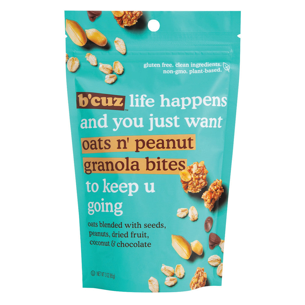 B'CUZ OATS N' PEANUT GRANOLA BITES 3 OZ POUCH