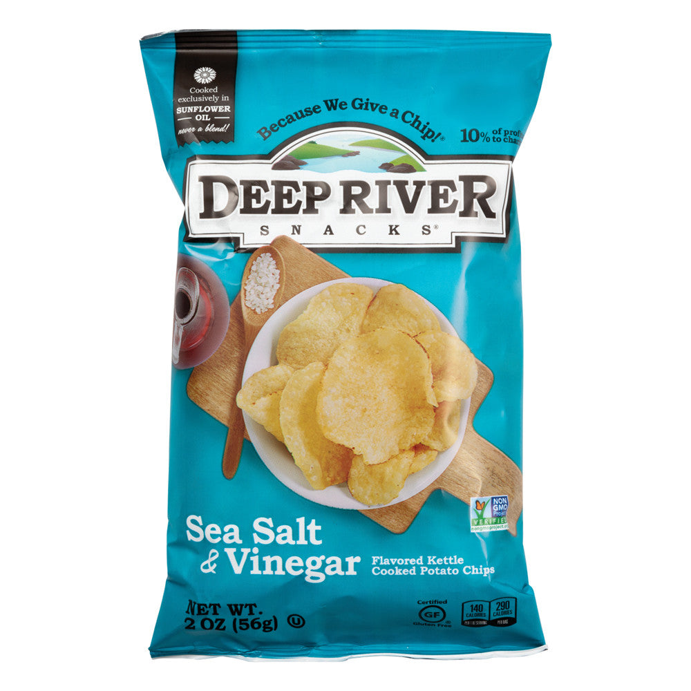 DEEP RIVER SALT &amp; VINEGAR KETTLE COOKED POTATO CHIPS 2 OZ BAG