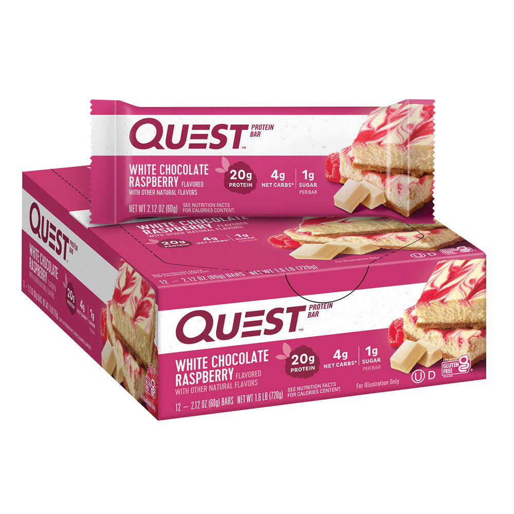 QUEST WHITE CHOCOLATE RASPBERRY PROTEIN BAR 2.1 OZ
