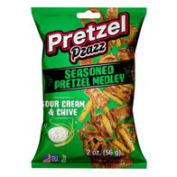 PRETZEL PZAZZ SOUR CREAM &amp; CHIVE SEASONED PRETZEL MEDLEY 2 OZ BAG