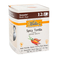 MILLIE'S SIPPING BROTH SPICY TORTILLA 12 COUNT BOX