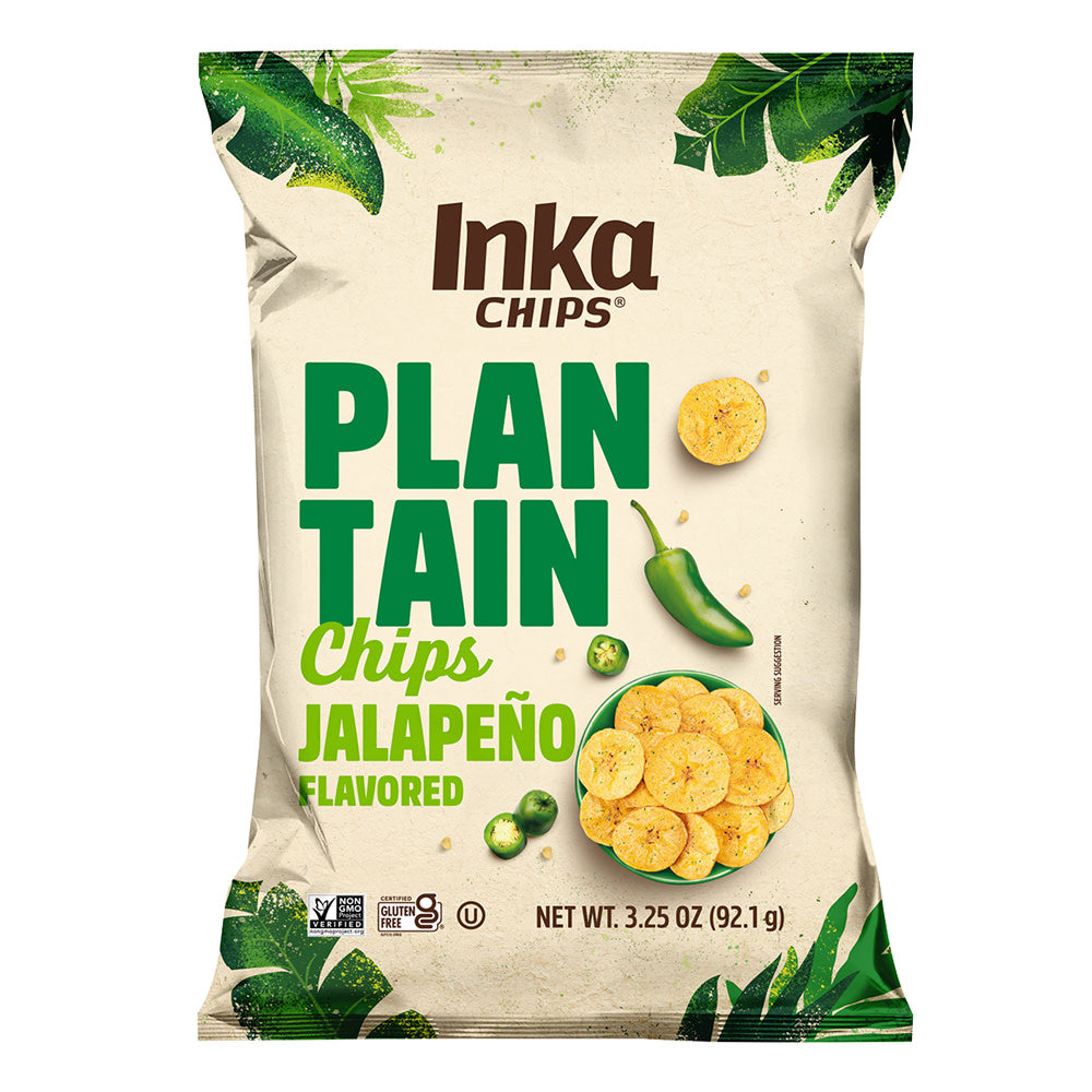 INKA JALAPENO PLANTAIN CHIPS 3.25 OZ BAG