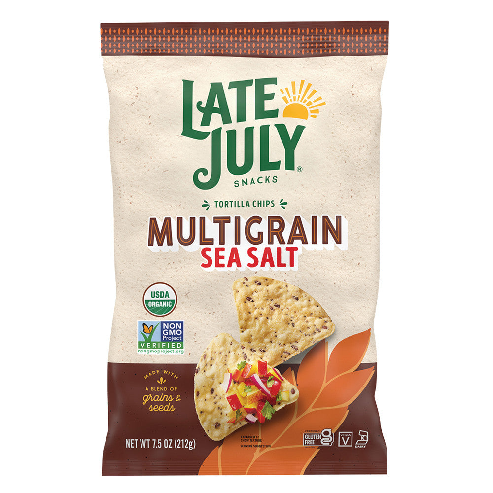 LATE JULY MULTIGRAIN SEA SALT TORTILLA CHIPS 7.5 OZ BAG