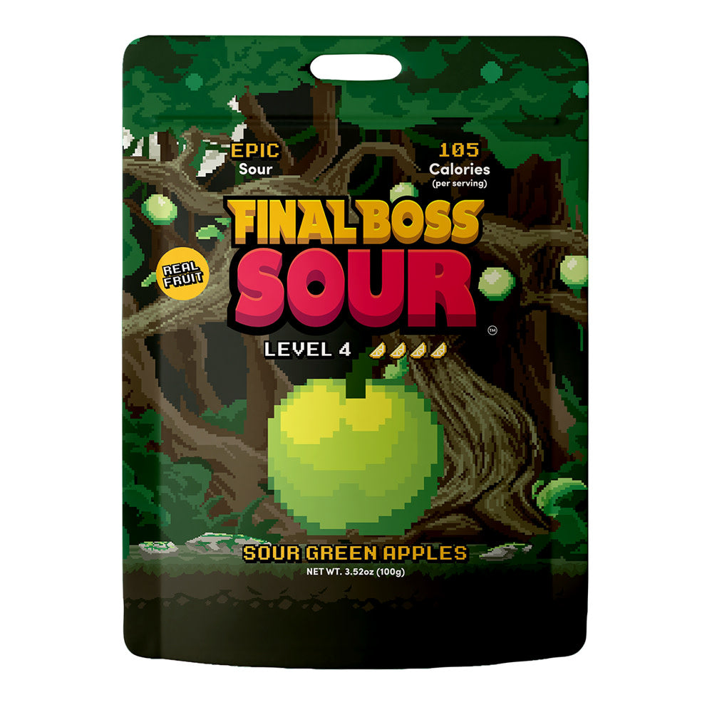 FINAL BOSS LEVEL 4 SOUR GREEN APPLES 3.5 OZ BAG