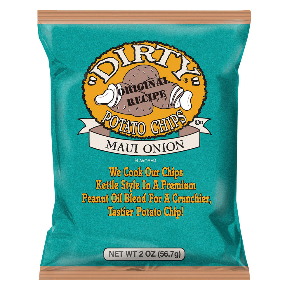 DIRTY MAUI ONION POTATO CHIPS 2 OZ BAG *NOT FOR SALE IN CALIFORNIA*