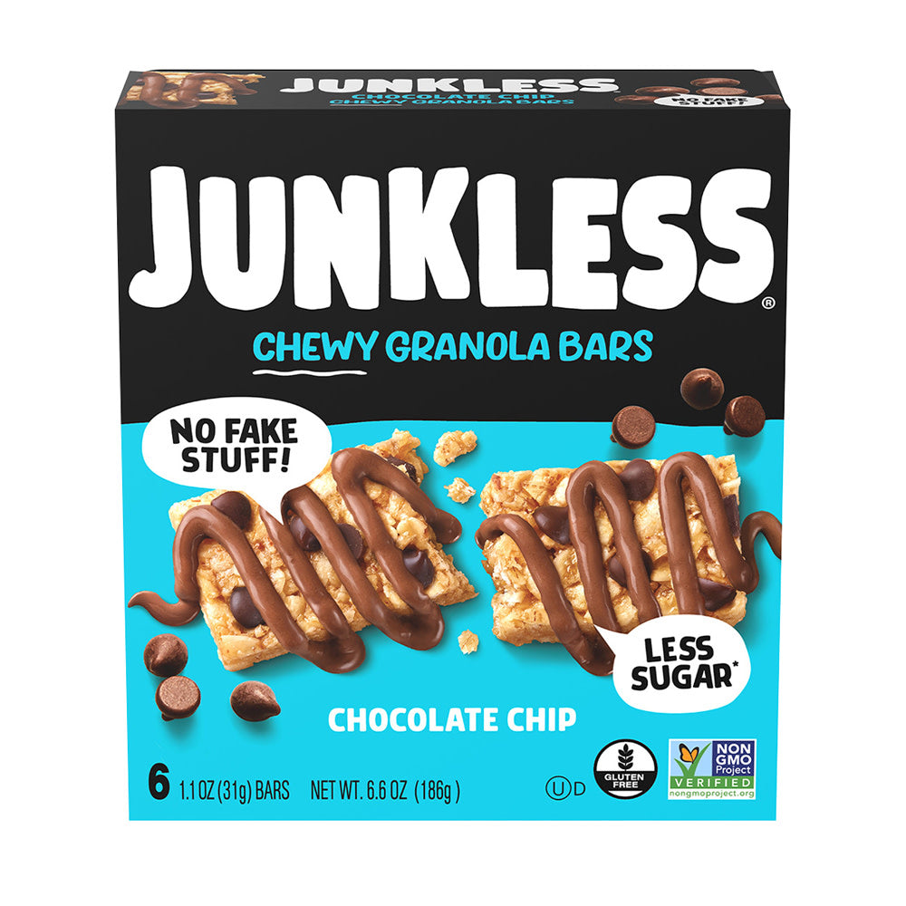 JUNKLESS CHOCOLATE CHIP BARS 6 COUNT BOX