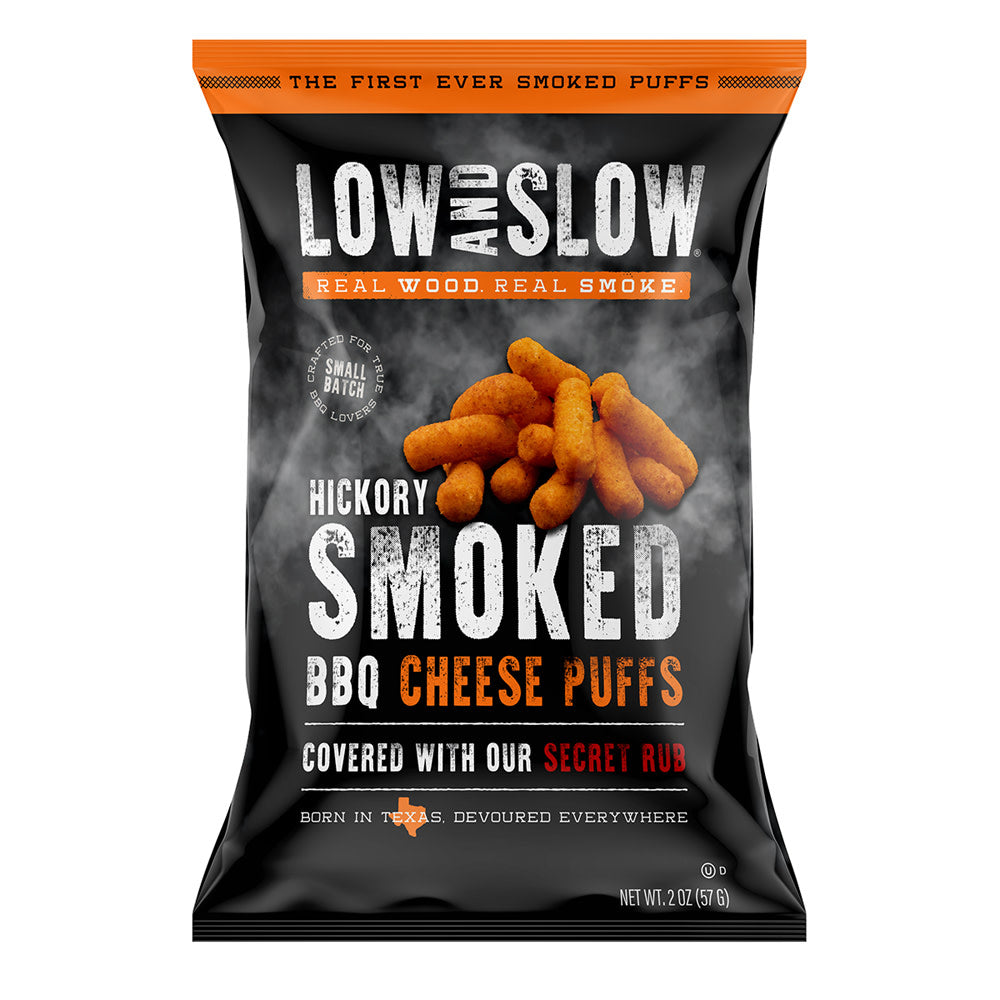 LOW AND SLOW HICKORY SMOKED CHEESE PUFFS 2 OZ BAG