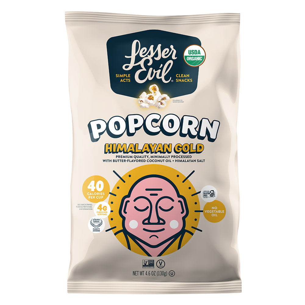 LESSER EVIL ORGANIC HIMALAYAN GOLD POPCORN 4.6 OZ BAG
