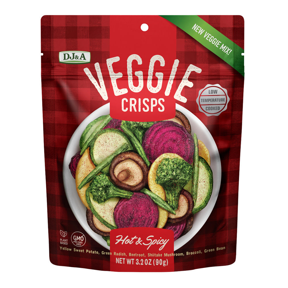 DJ&amp;A VEGGIE CRISPS HOT &amp; SPICY 3.2 OZ POUCH