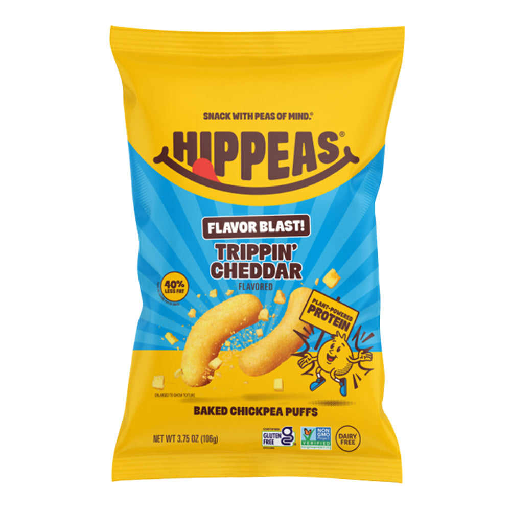 HIPPEAS FLAVOR BLAST! VEGAN CHEDDAR EXPLOSION CHICKPEA PUFFS 3.75 OZ BAG