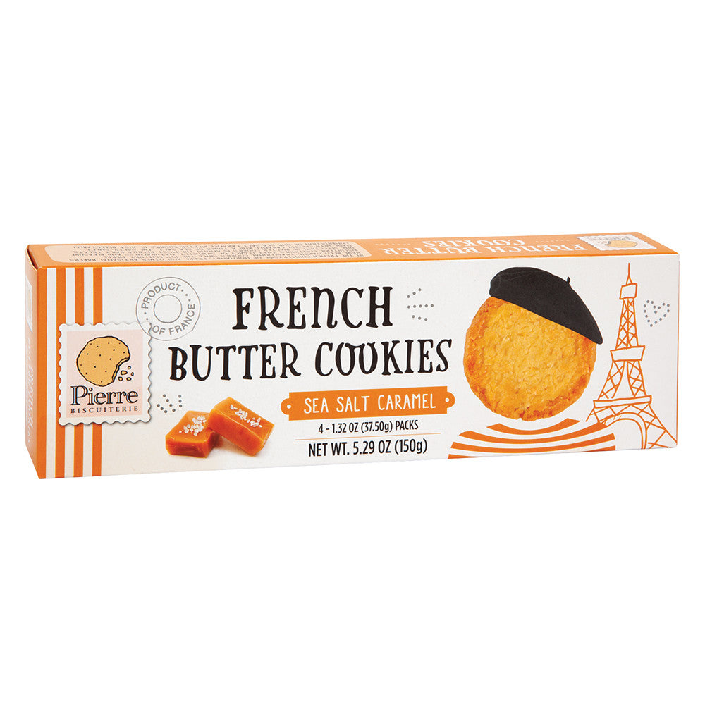 PIERRE FRENCH BUTTER COOKIES WITH SEA SALT CARAMEL 5.29 OZ BOX