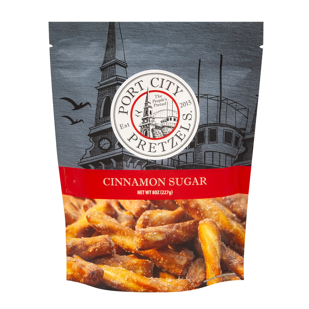 PORT CITY PRETZELS CINNAMON SUGAR 8 OZ BAG