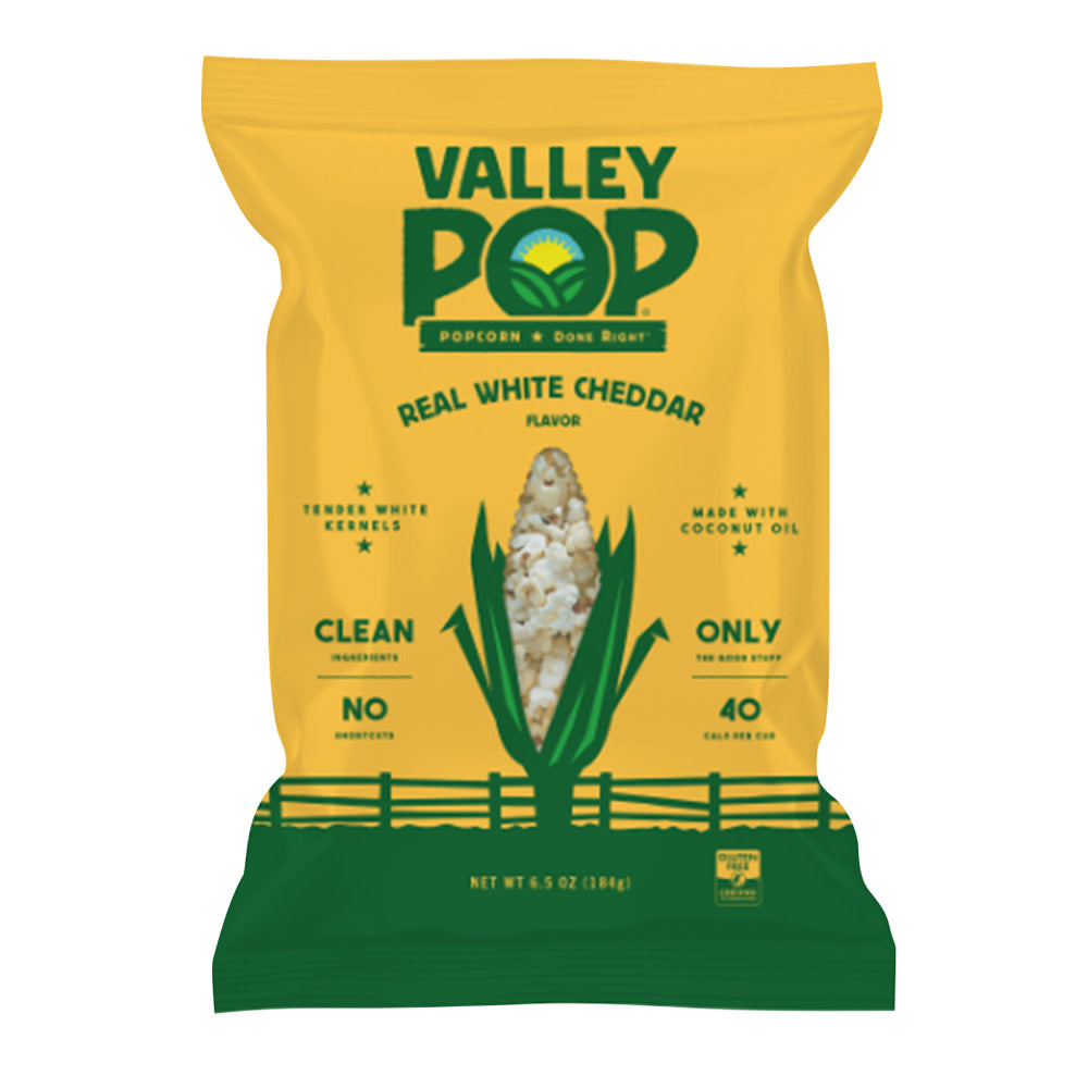 VALLEY POP - WHITE CHEDDAR POPCORN - 6.5OZ - PK6