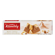 KAMBLY MONT CHOCO BUTTER BISCUITS WITH A TABLET OF MILK CHOCOLATE WITH NOUGAT PIECES 3.5 OZ BOX