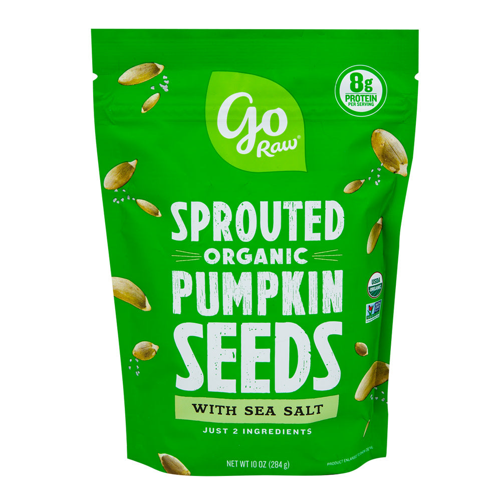GO RAW SPROUTED PUMPKIN SEEDS WITH SEA SALT 10 OZ BAG