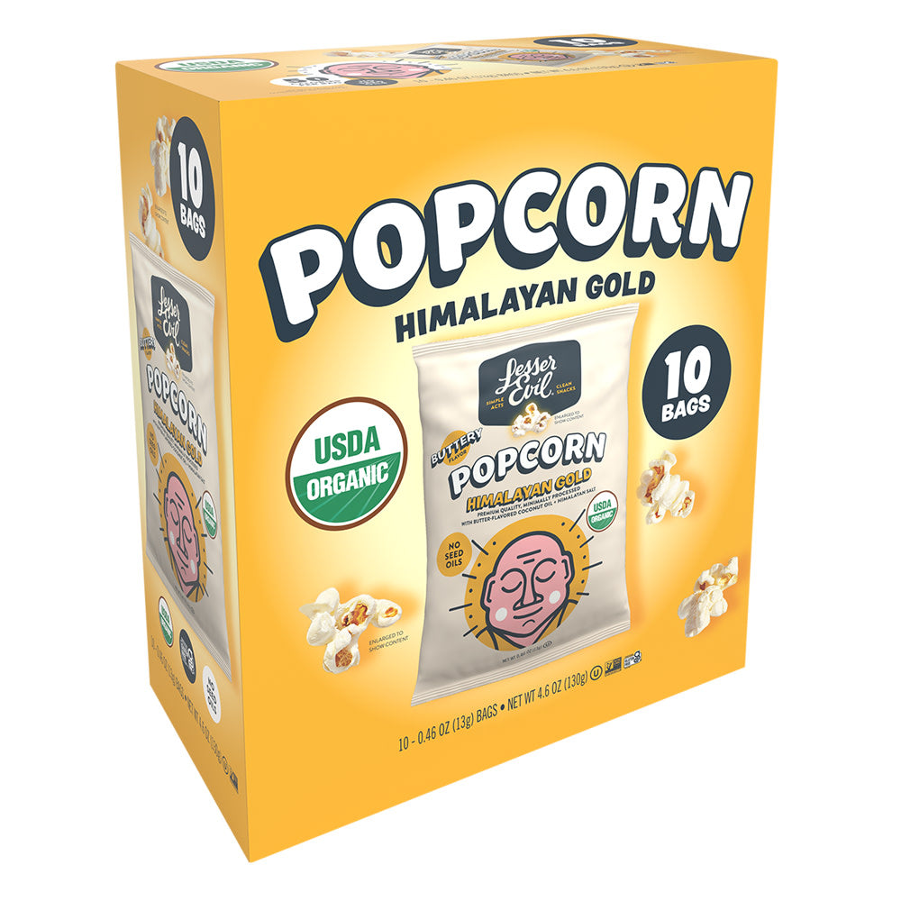 LESSER EVIL - HMLYAN GOLD SNACK PK(10CT) - 4.6OZ
