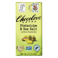 Chocolove Pistachio Sea Salt Milk Chocolate Bars - 12ct