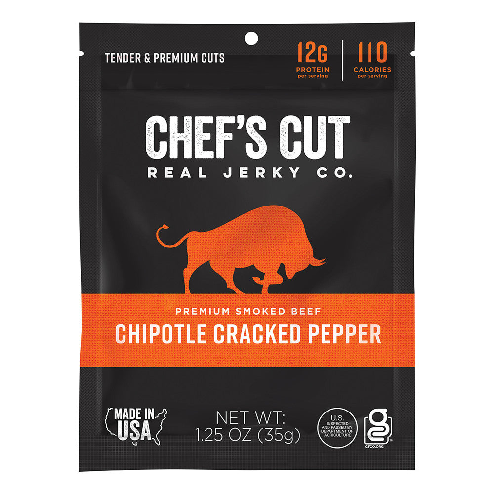 CHEF'S CUT CHIPOTLE CRACKED PEPPER STEAK JERKY 1.25 OZ BAG