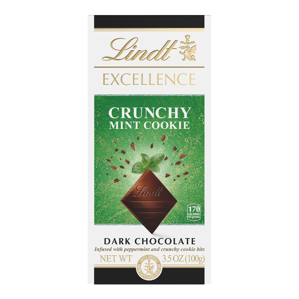 Lindt Excellence Mint Cookie Chocolate Bars - 12ct
