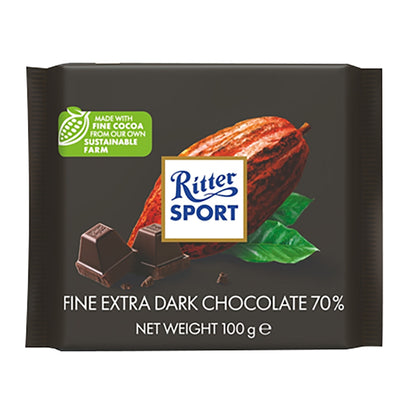 Ritter Sport Extra Fine Dark Chocolate 73% - 9ct