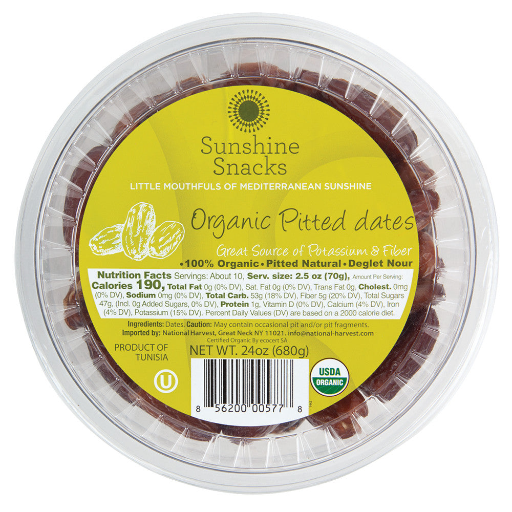 ORGANIC IMPORTED PITTED DATES 24 OZ TUB