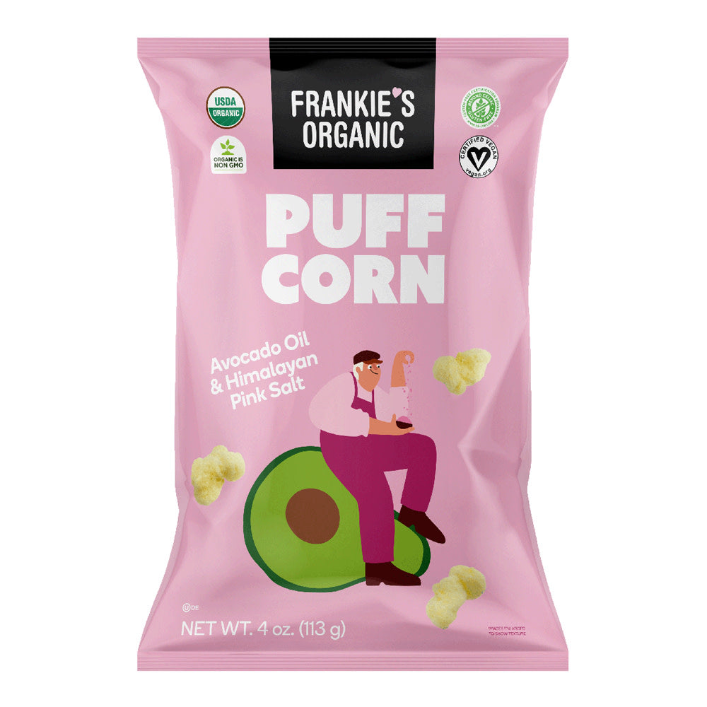 FRANKIE'S ORGANIC AVOCADO OIL &amp; HIMALAYAN SALT PUFF CORN 4 OZ BAG
