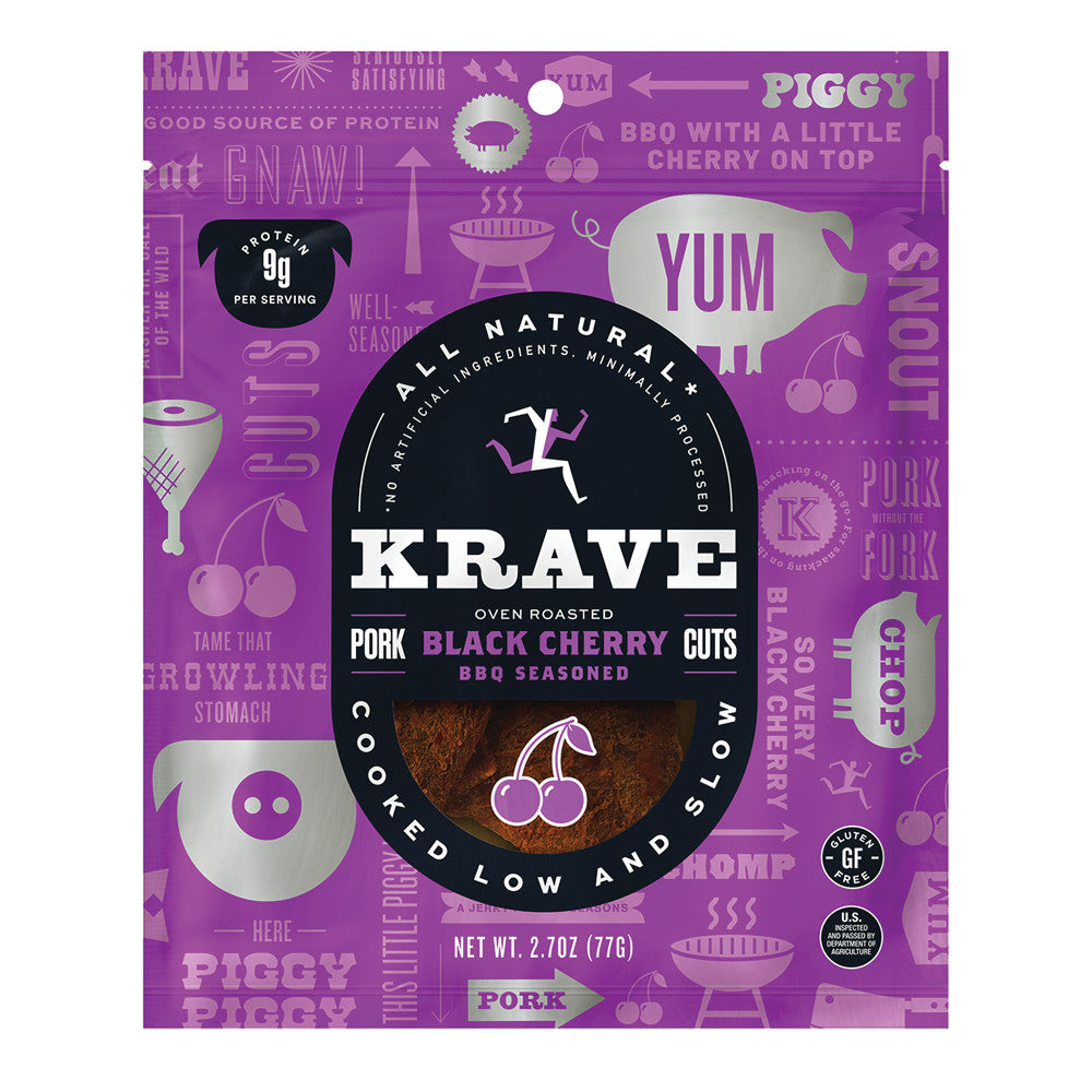 KRAVE BLACK CHERRY BBQ PORK JERKY 2.7 OZ BAG