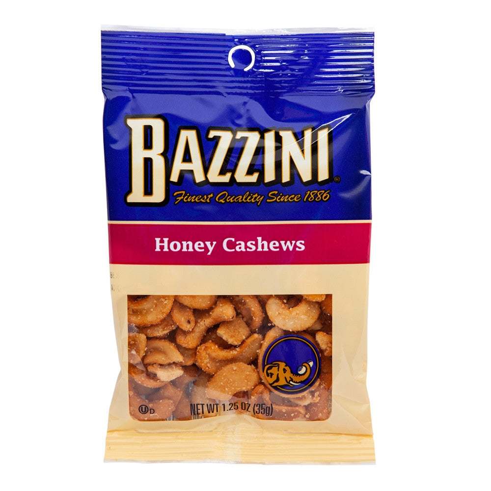 BAZZINI HONEY ROASTED CASHEWS 1.5 OZ PEG BAG